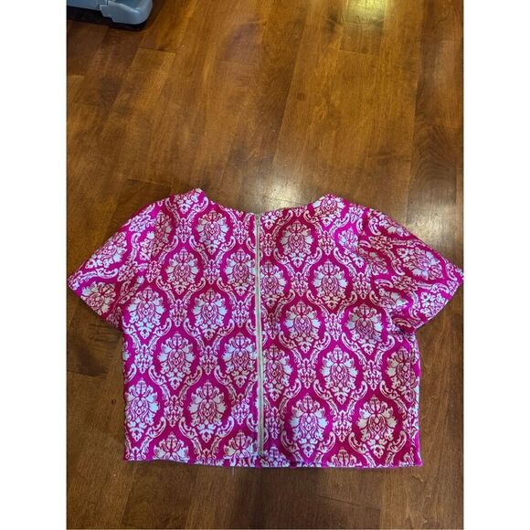 Woman’s jealous tomato pink crop dressy top size small - Picture 3 of 5